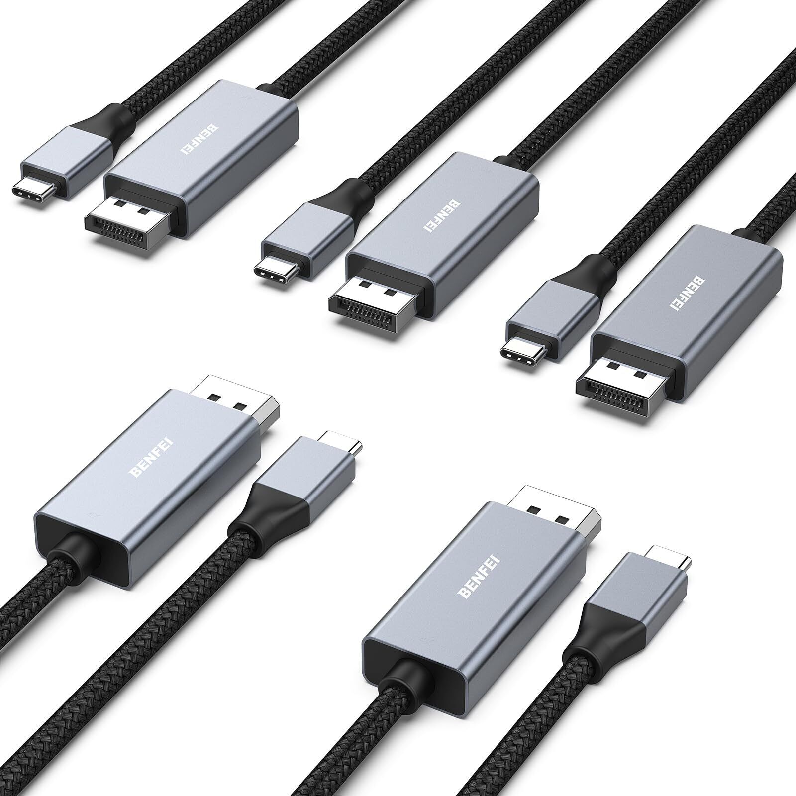 5 Pack USB-C to DisplayPort 6 Feet Cable(8K@60Hz 4K@144Hz), USB Type-C to Dis...