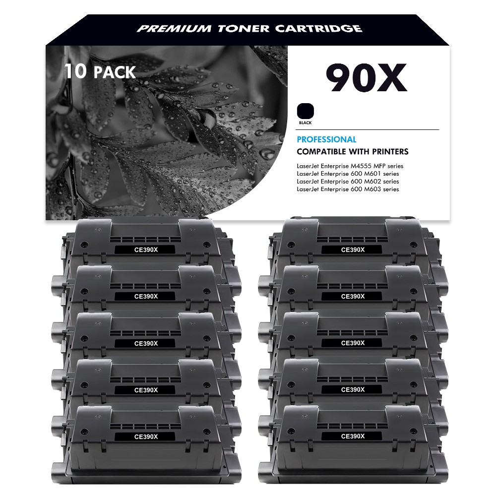10PK Hi-Yield Laser CE390X 90X Toner Cartridge Fits HP LaserJet 600 M602n M603dn