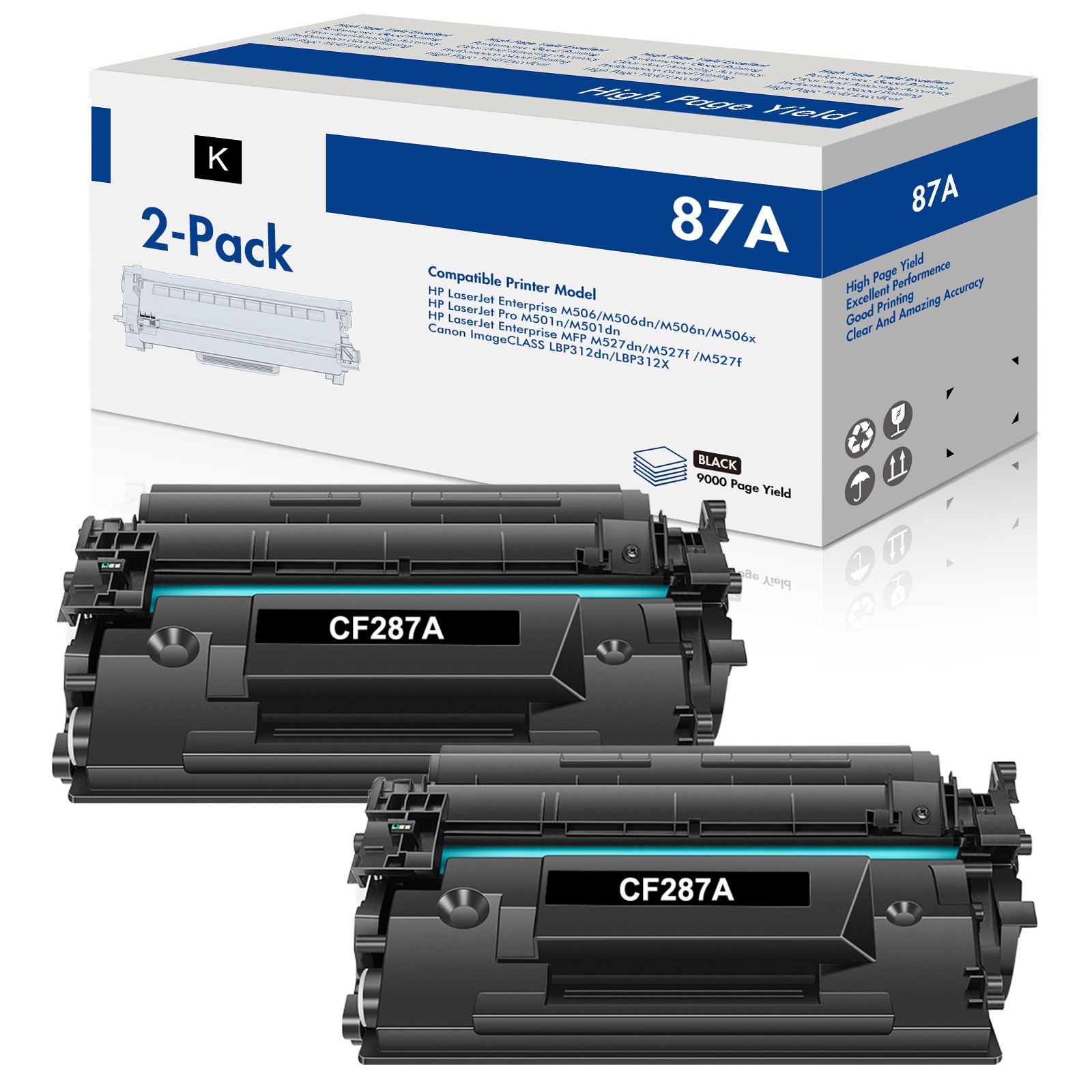 CF287A 87A Toner Cartridge Fits for HP LaserJet Pro M501dn M501n Lot