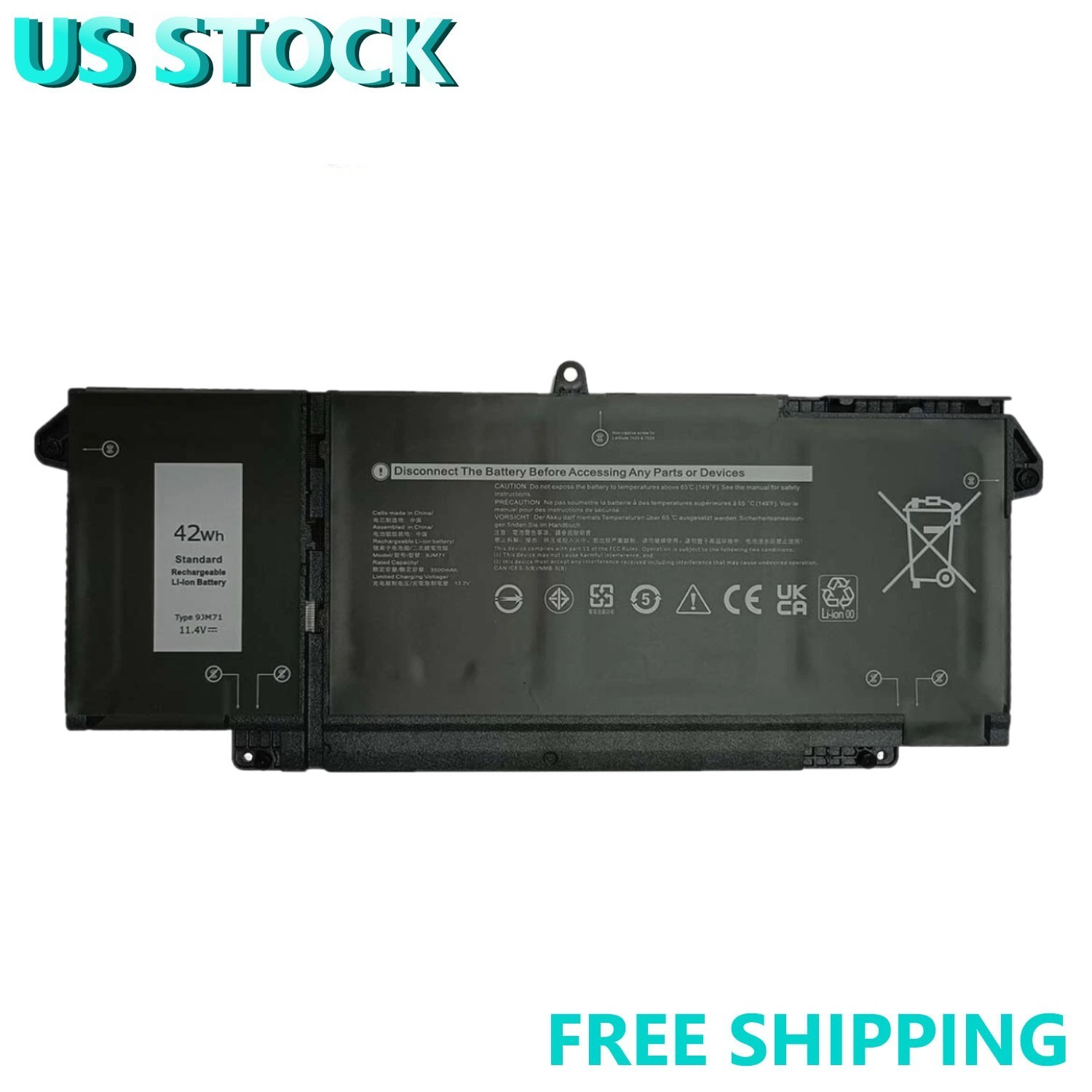 42Wh 9JM71 Battery For Dell Latitude 5320 7320 7420 7520 7FMXV 4M1JN 1PP63 HDGJ8