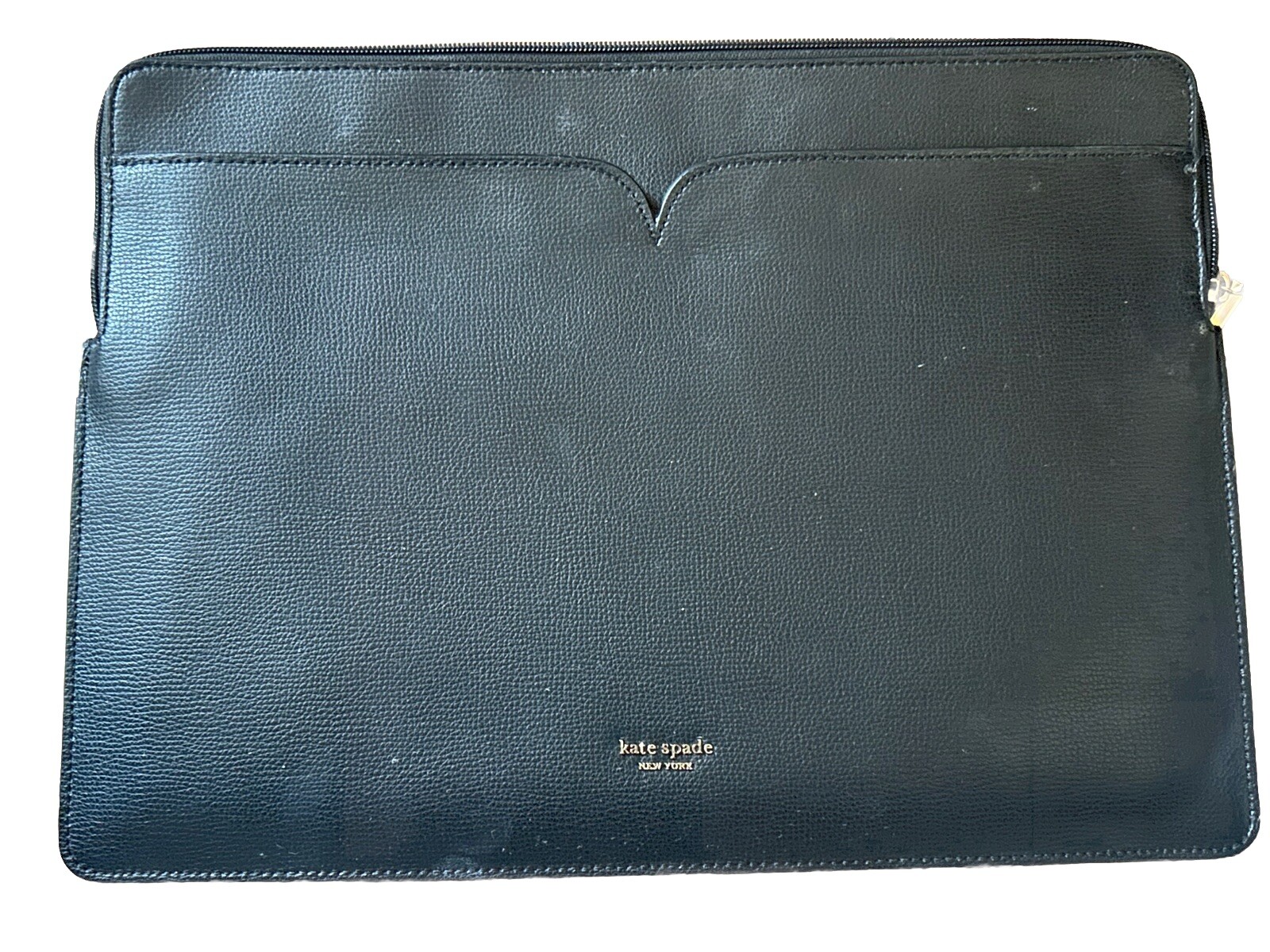 Kate Spade Spencer Laptop Sleeve Case Black Leather Padded Computer Pouch