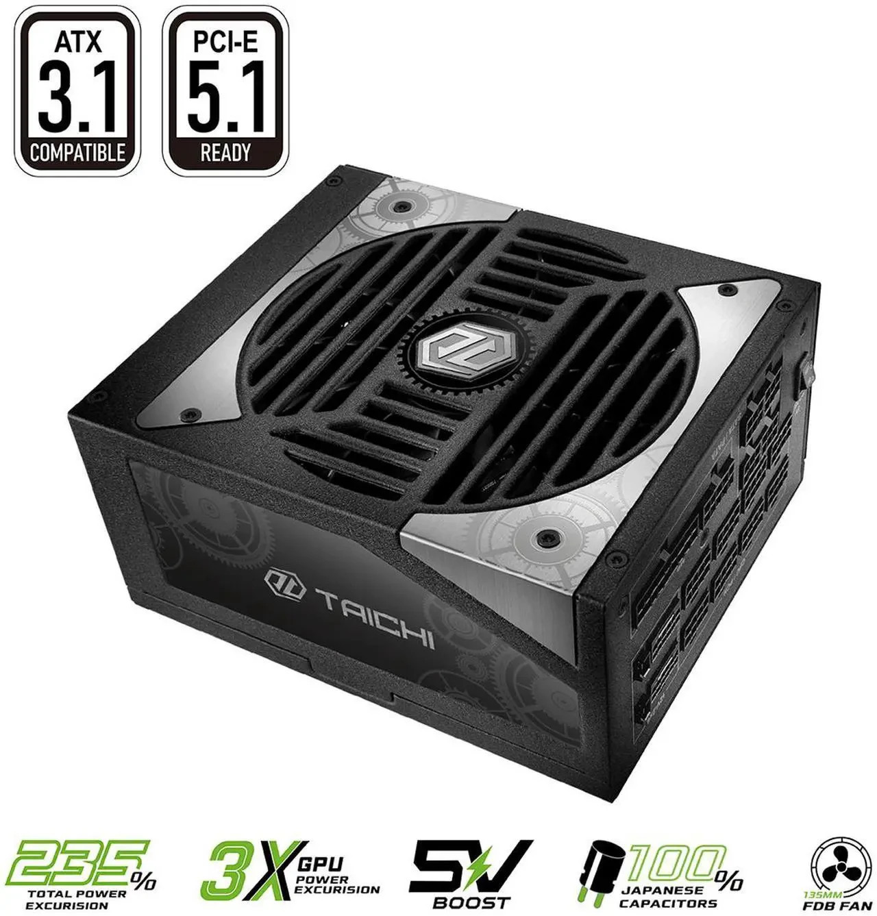 ASRock Taichi TC-1300T 1300W 80 PLUS TITANIUM & Cybenetics TITANIUM Full Modular