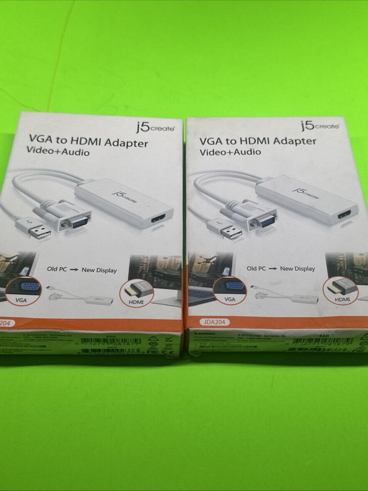 New J5 Create VGA To HDMI Adapter - Video + Audio White JDA204