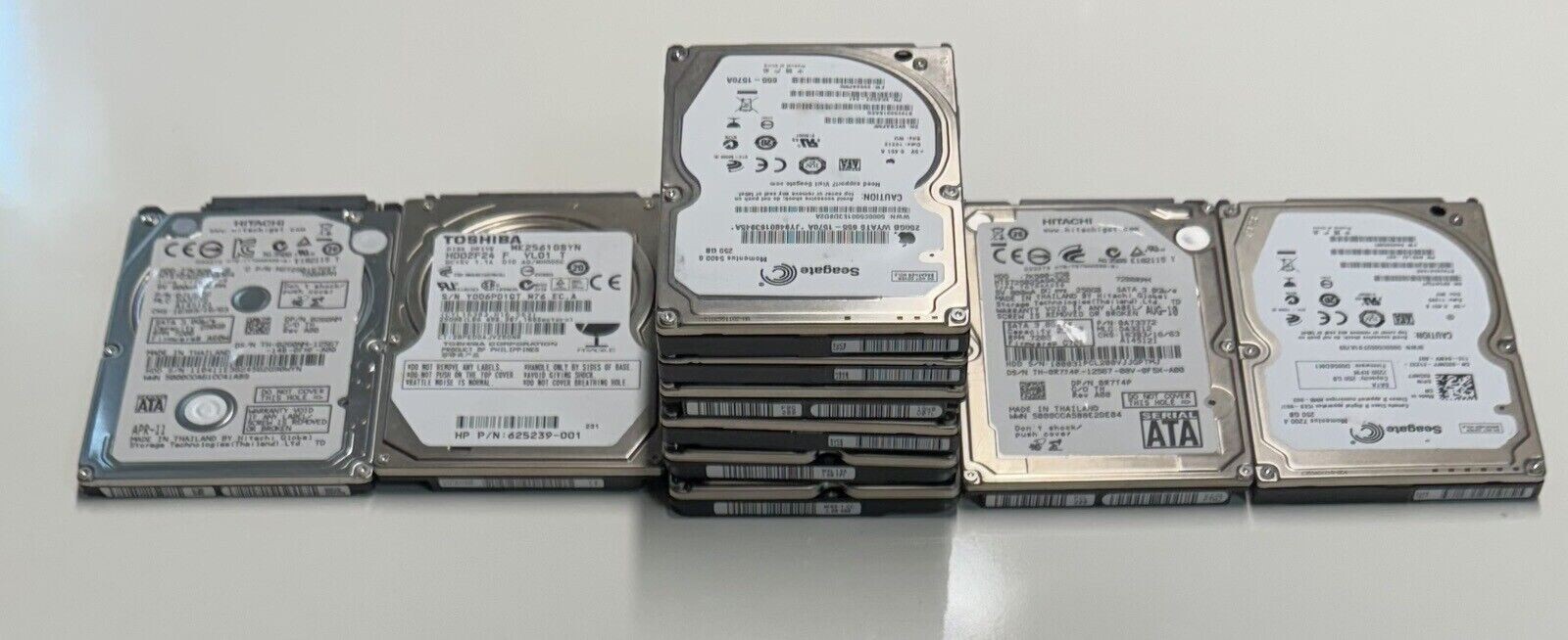 Lot of 10 -250GB or 320gb 2.5" Hard Disk Drive SATA 2.5 Inch Laptop HDD