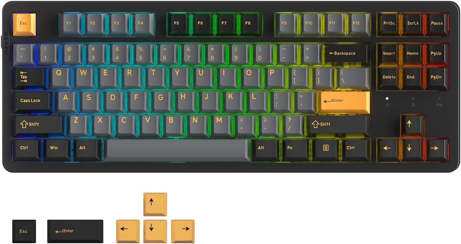 DAREU EK87PRO TKL Mechanical Keyboard Wireless,80% Layout Gasket Gaming Keyboard