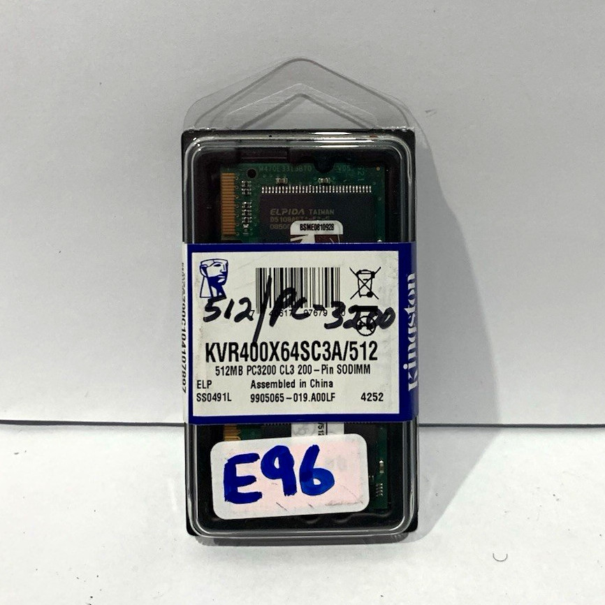 Kingston ValueRAM 512MB DDR SDRAM PC3200 200-Pin SO-DIMM KVR400X64SC3A/512