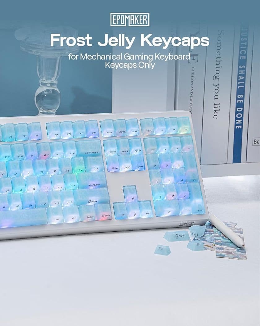 EPOMAKER Frost Jelly Keycaps Set 126 Keys ABS PC Material ANSI Layout Unused