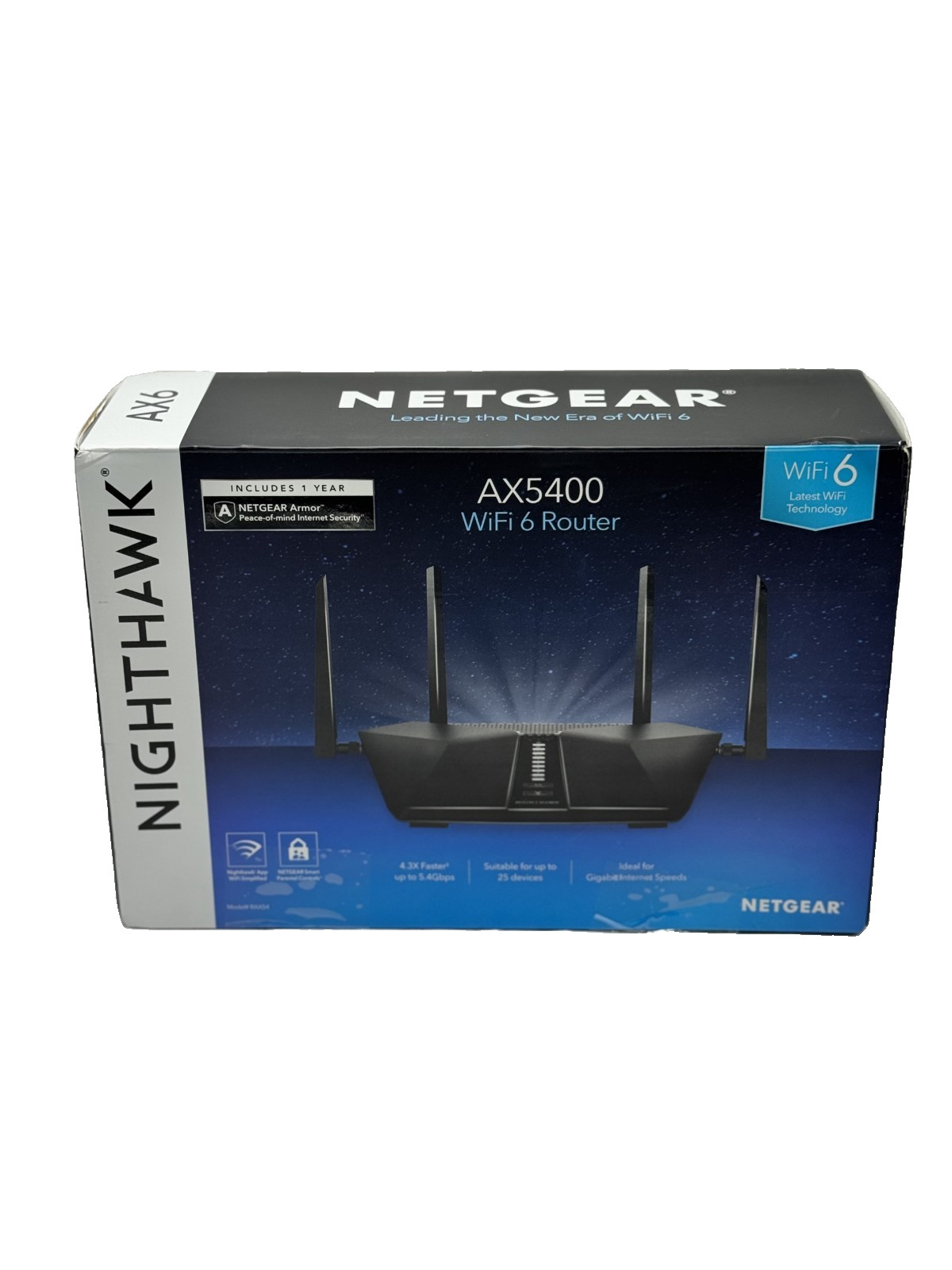 NETGEAR Nighthawk 6-Stream Dual-Band Wi-Fi 6 Router (RAX54S) AX5400