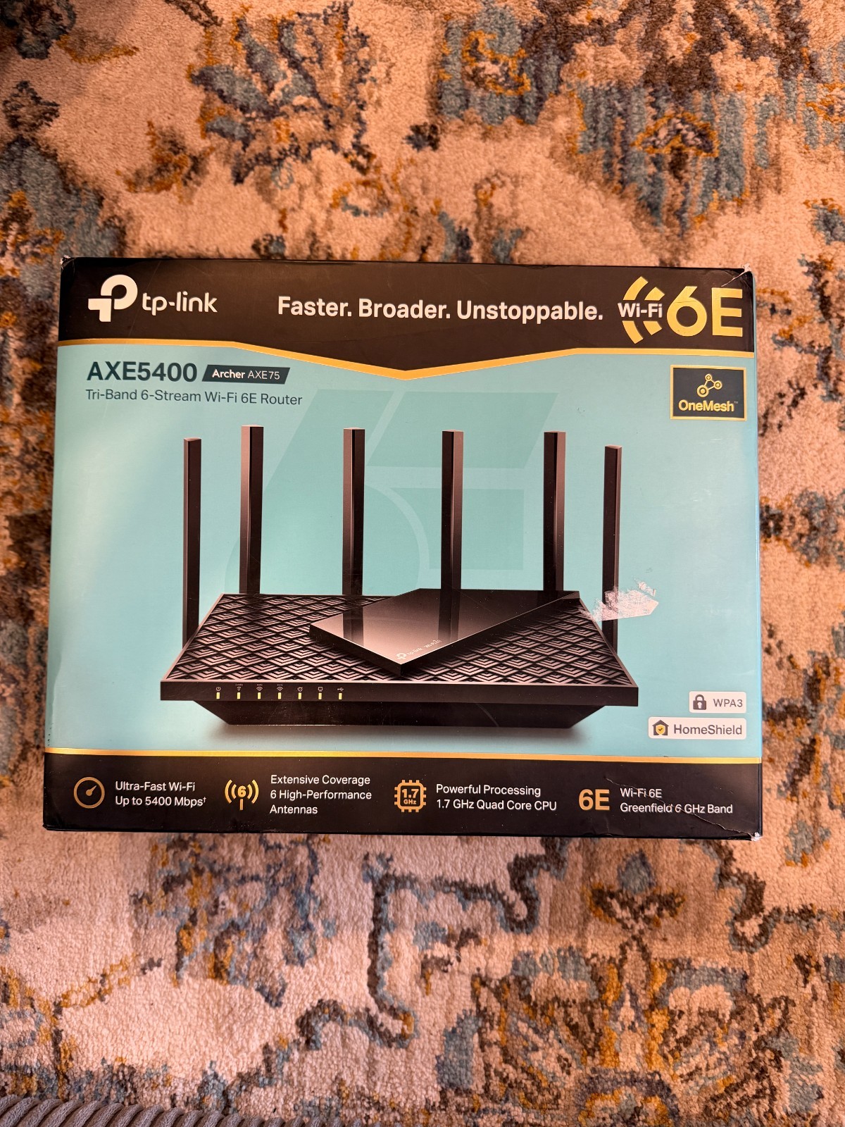 TP-Link Archer AXE75 Tri-Band Wi-Fi 6E Router AXE5400 Wireless Internet Box