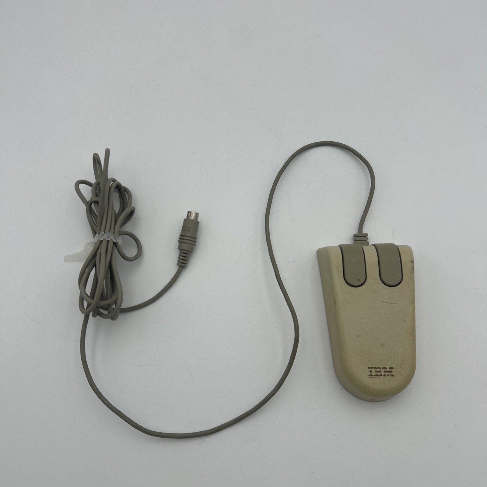 Vintage IBM Two Button Mechanical Ball Computer Mouse 6450350 Untested PS/2