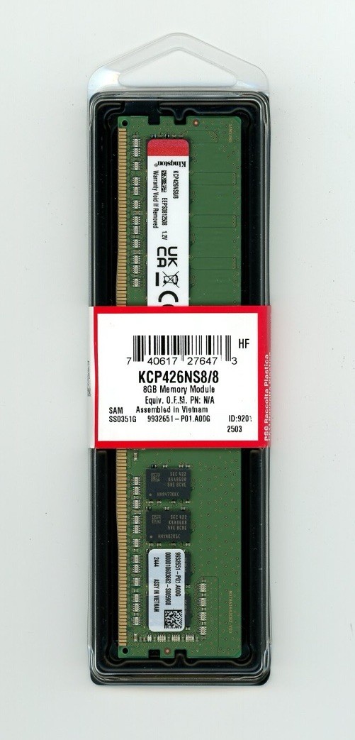 Kingston 8GB (KCP426NS6/8) RAM - NEW SEALED KINGSTON TECH