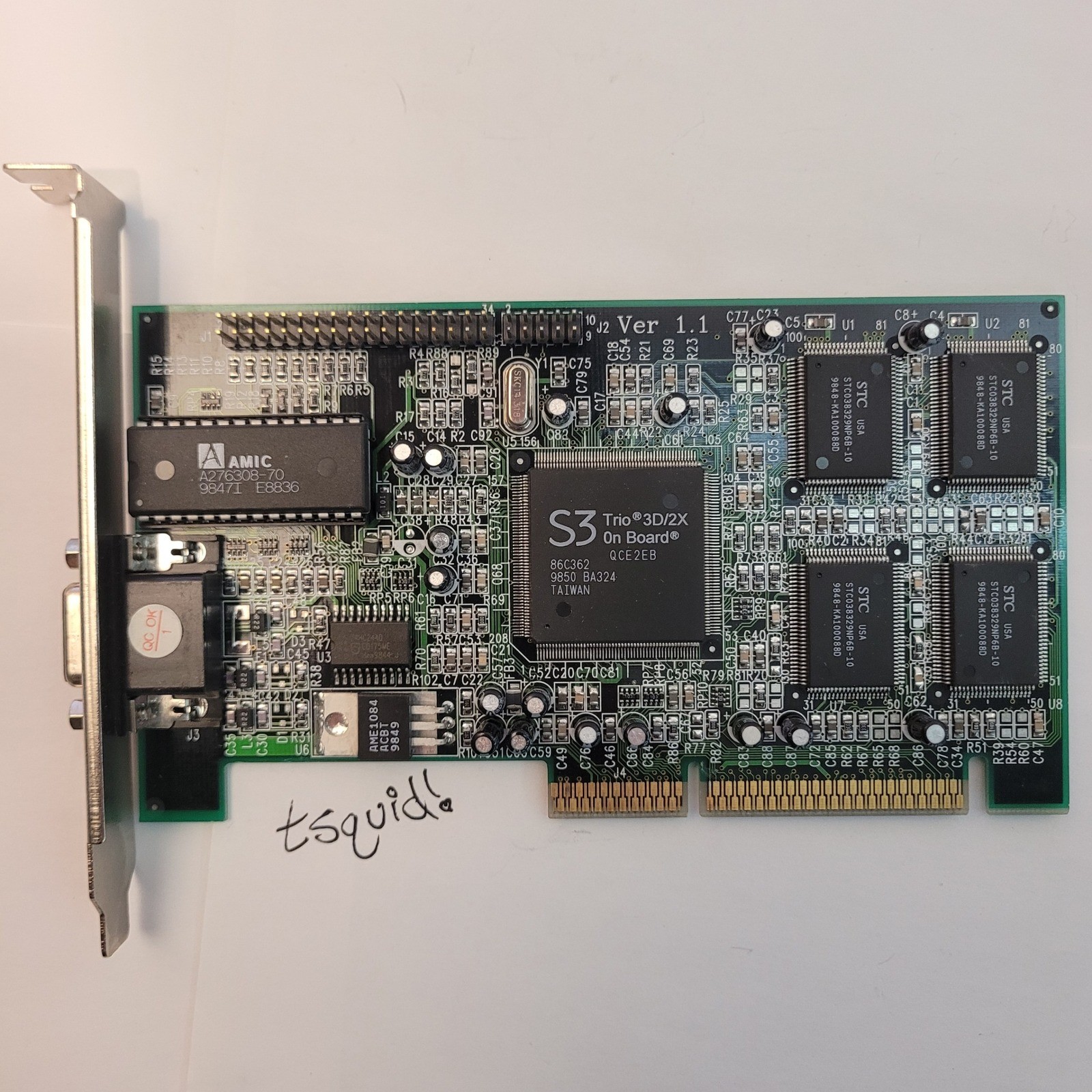 S3 Trio 3D/2X 4MB AGP Video Graphics Card 86C362 QCE2EB Vintage GPU
