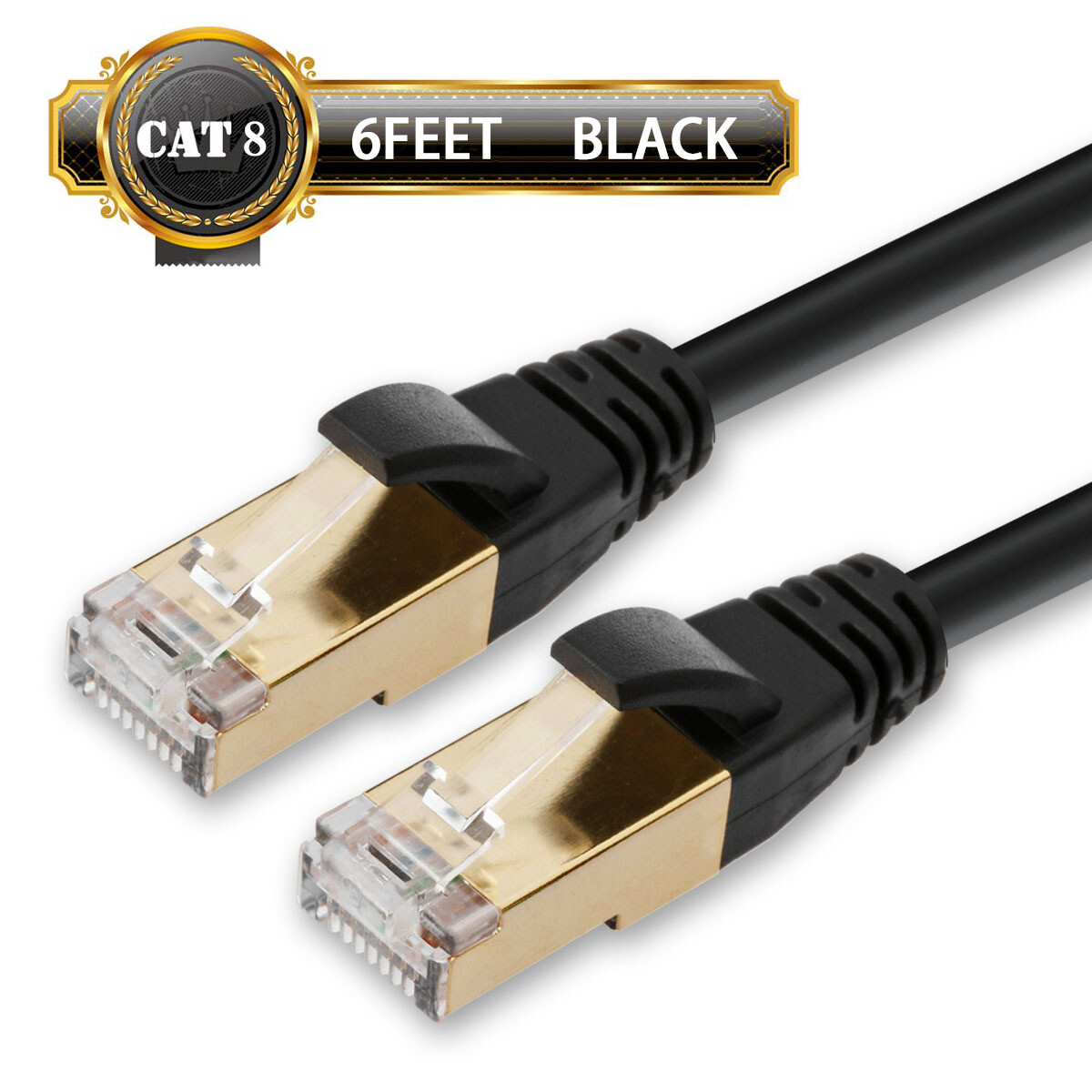 [40Gbps Certified] Cat8 Ethernet Patch Cable Double Shielded┃2000MHz (2GHz) Lot