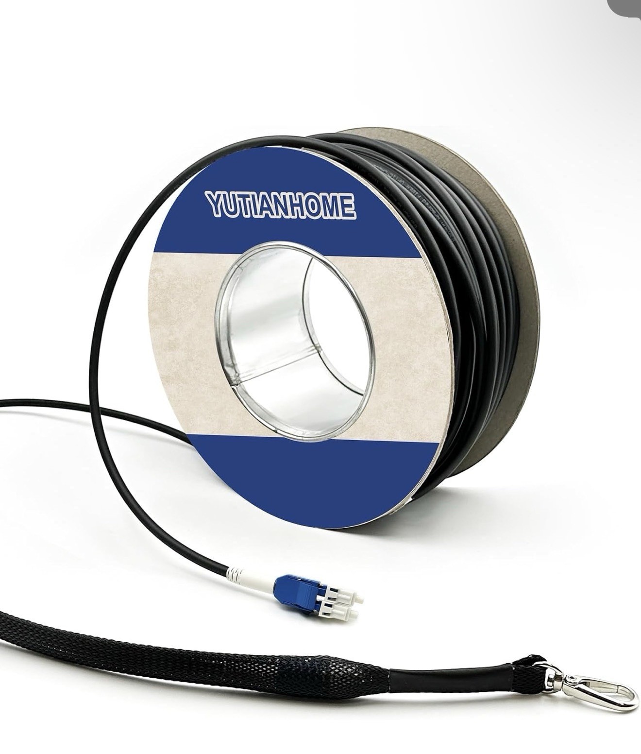 500ft/150m OD-5mm Industrial TPU OS2 LC to LC Outdoor Armored Fiber Cable