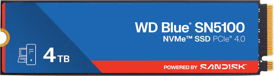 SanDisk - WD Blue SN5100 4TB Internal SSD PCIe Gen 4 x4 NVMe