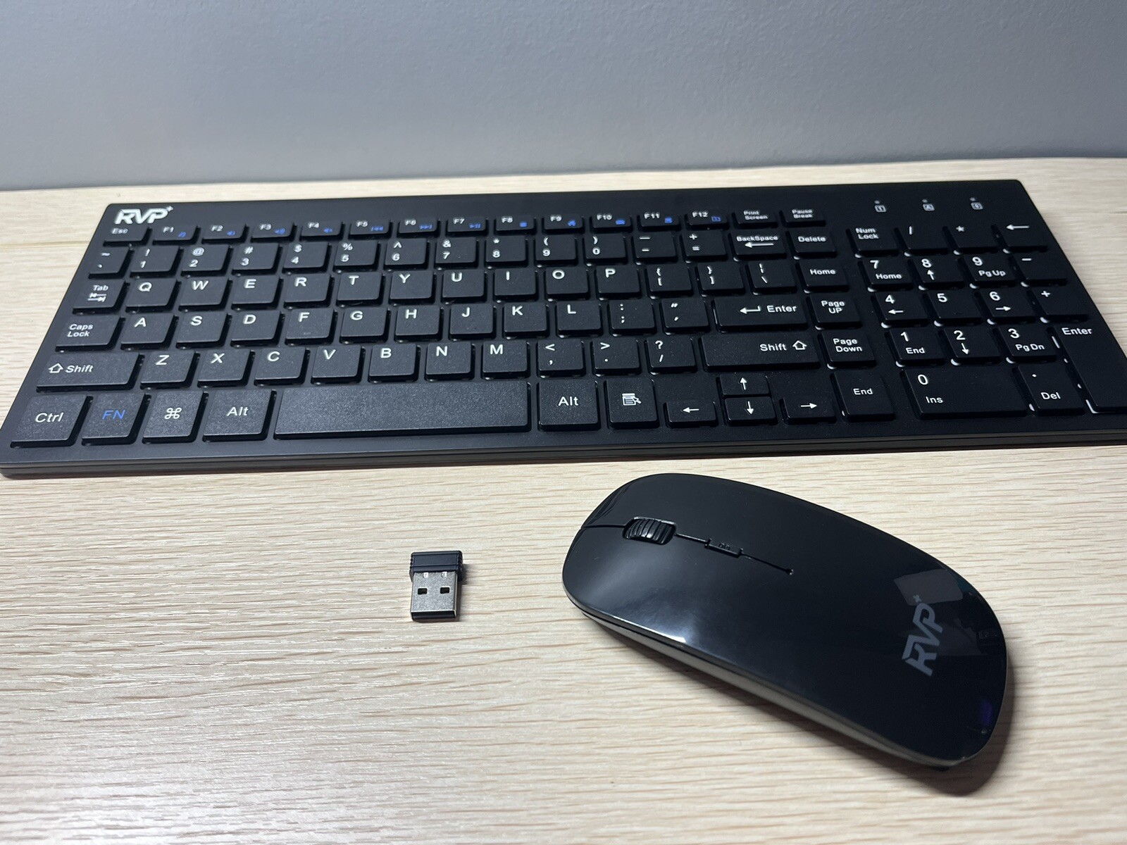 RVP+ Wireless Keyboard and Mouse Ultra Slim Combo 2.4GHz Cordless USB Mouse a...