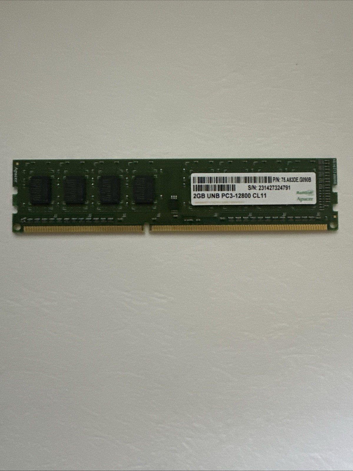 Apacer 2GB UBN PC3-12800 CL11 75.A83DE.G090B DDR3 1600MHz Desktop RAM Memory