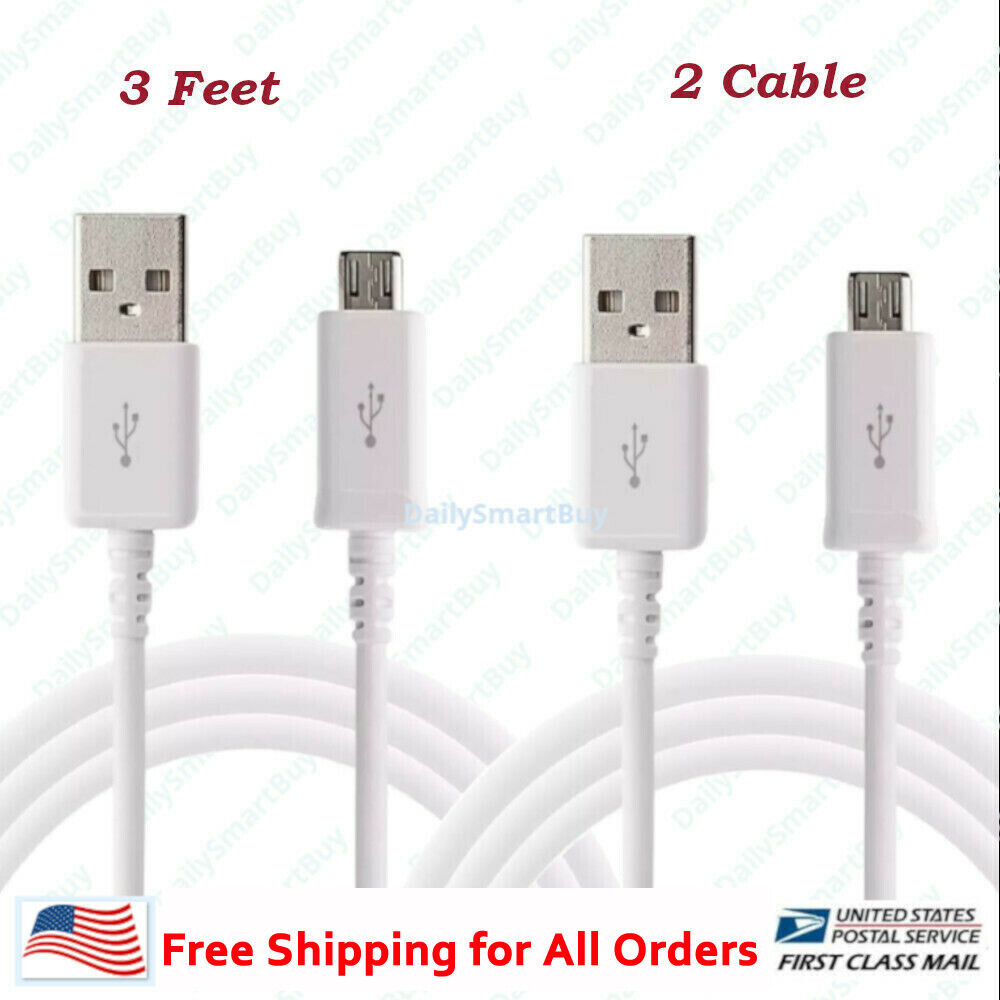 2x3ft Micro USB Charging Cable Data Sync Charger Cord for Android Samsung LG