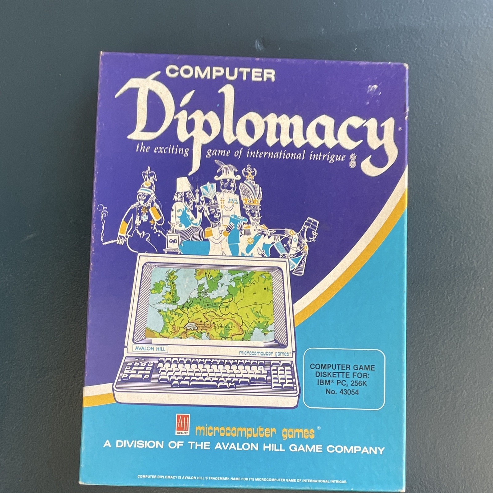 Avalon Hill Computer Diplomacy IBM PC Computer Game 5.25" Floppy Disk 43054