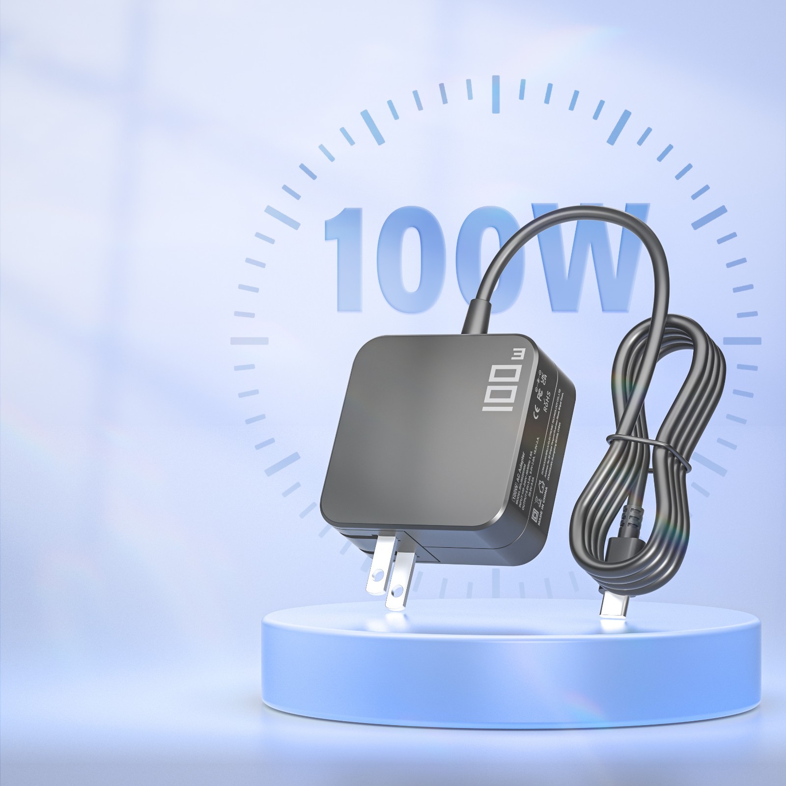 100W Universal USB-C Power Adapter Laptop Fast Charger For HP Dell Lenovo Asus