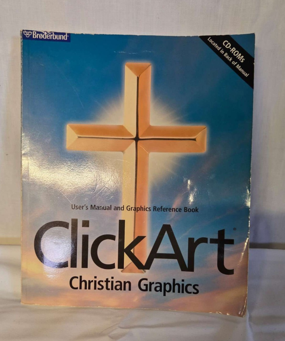 Broderbund Click Art Christian Graphics 2 CDs & 1 Book For Windows 95 / 98