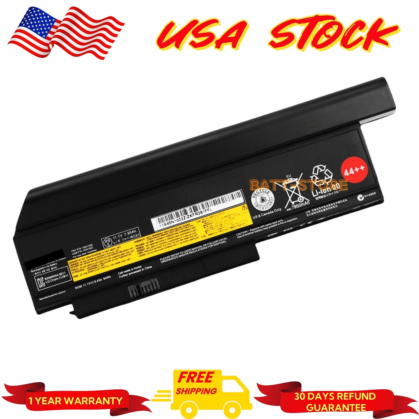9Cell  44++ Original New X230 X220 Battery For lenovo ThinkPad X230i X220i