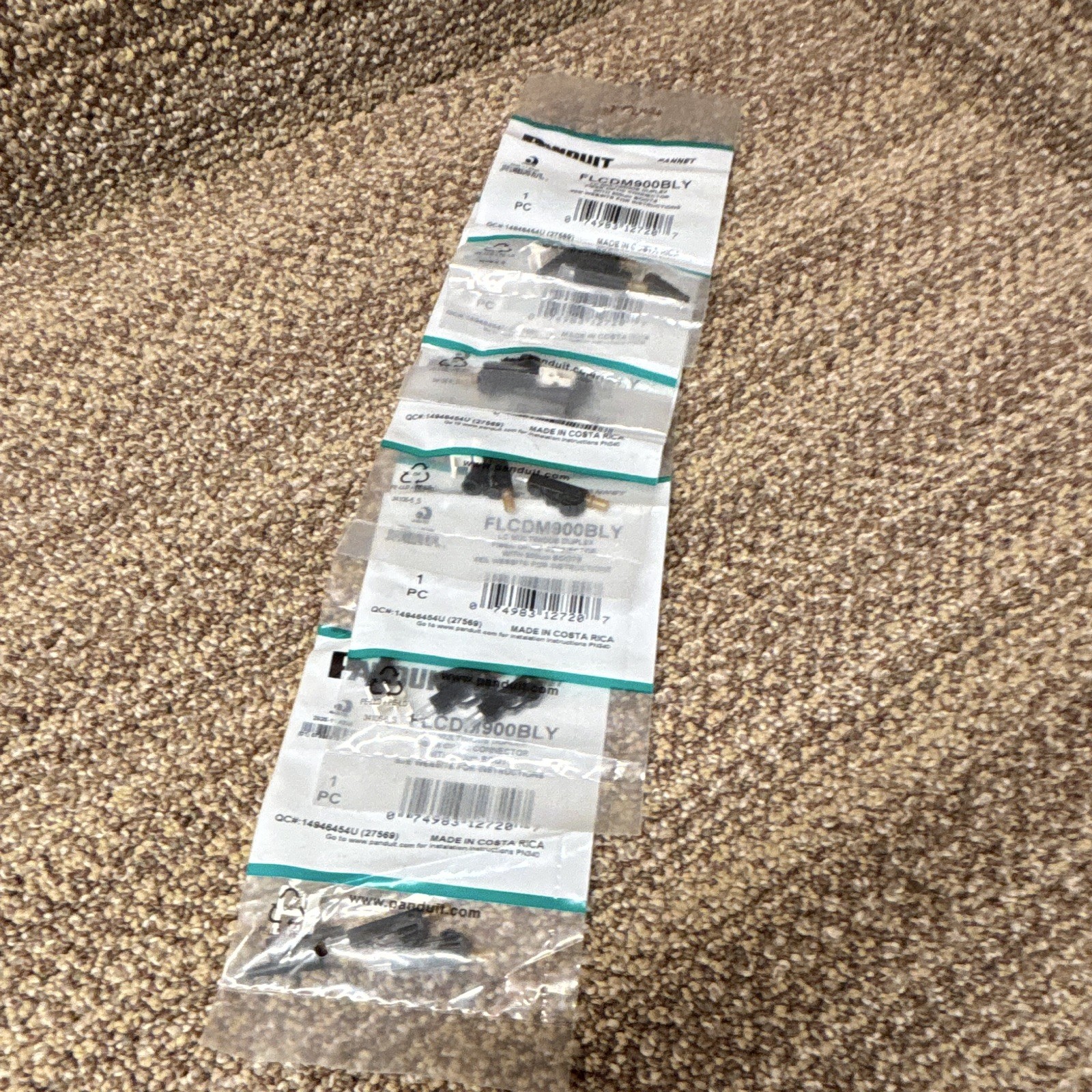 10 Panduit connectors total FLCDM900BLY Multimode Duplex LC Fiber Optic Black
