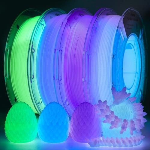 Vibrant 1.75mm Glow PLA Filament - 5M Multicolor Pack for Kids & Creators