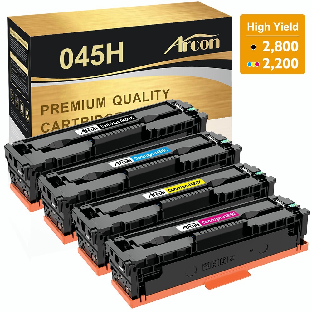 4PK 045H Toner Cartridges for Canon 045 imageClass MF634Cdw MF632Cdw LBP612Cdw