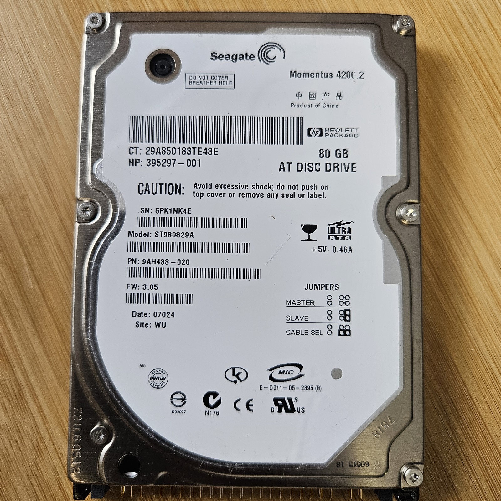 Seagate ST980829A  80GB  AT Disc Drive Hard Drive 9AH433-029