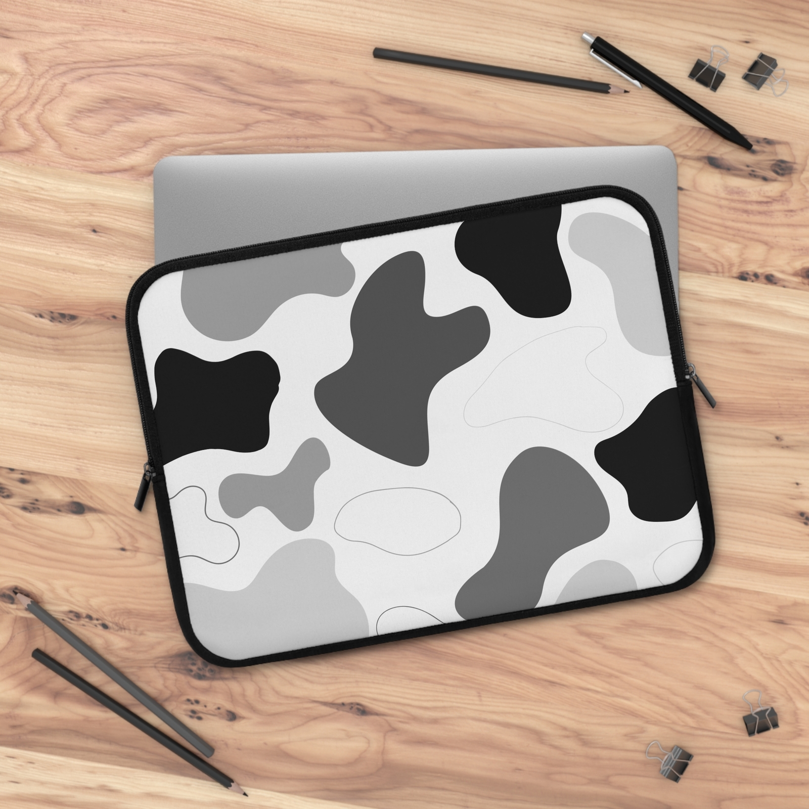 Black Camouflage, Cow Print, Splatter Case Bag Computer Laptop Sleeve