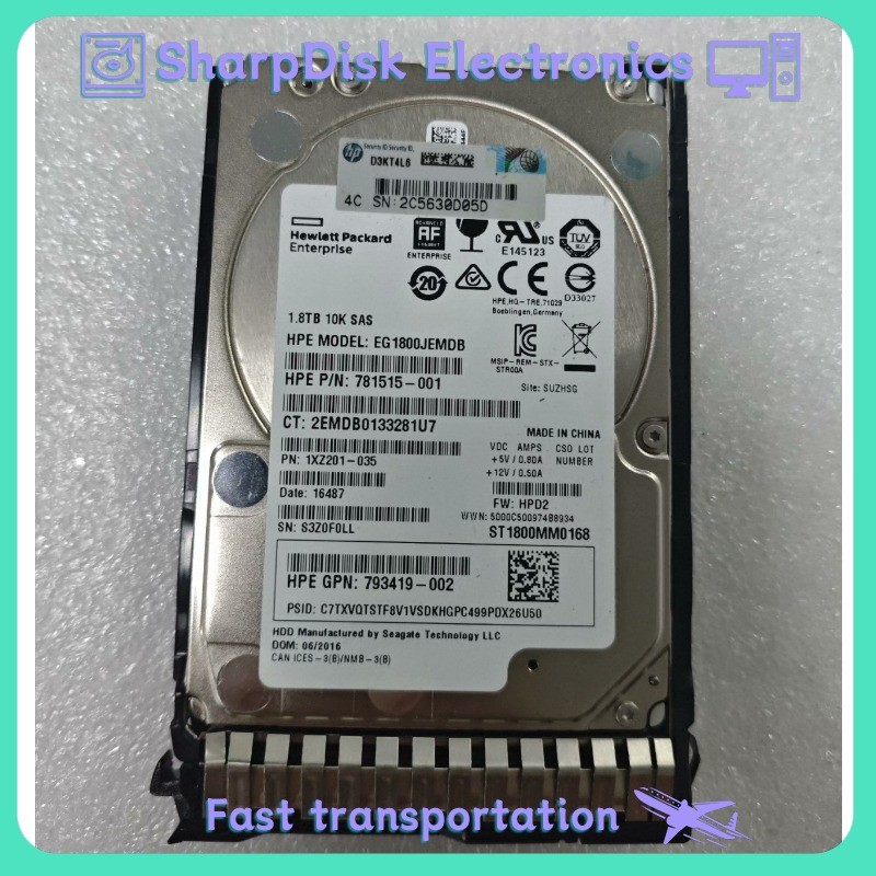HPE 1.8TB 791034-B21 791055-001 768789-001 10K 2.5" SFF SAS 12Gb HDD HARD DRIVE