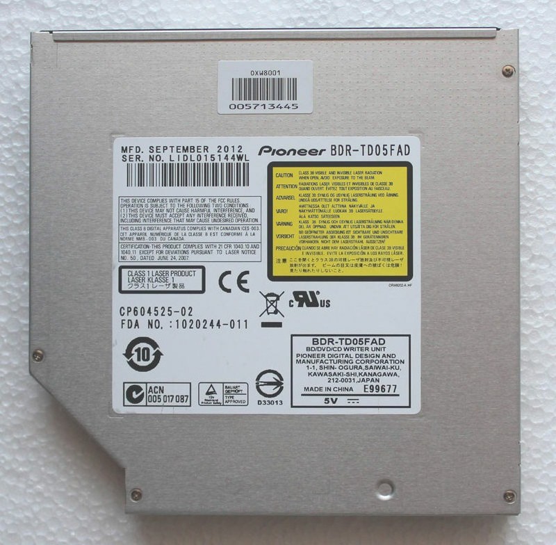New Pioneer BDR-TD05 6X 3D Blu-ray Writer Burner DVD RW SATA Drive 12.7mm