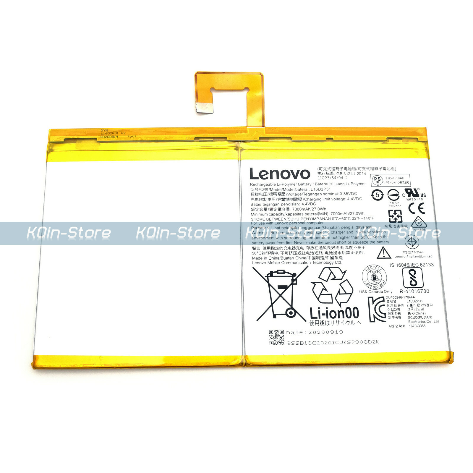 New Genuine L16D2P31 Battery for Lenovo Tab 4 10 Plus TB-X704F TB-X704A TB-X304L