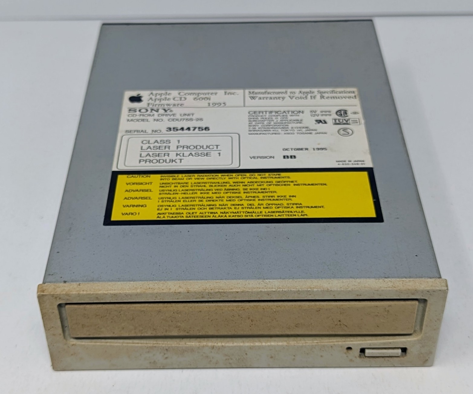 AppleCD 600i Internal SCSI CD-ROM Drive - CDU75S-25 - Apple - 1995