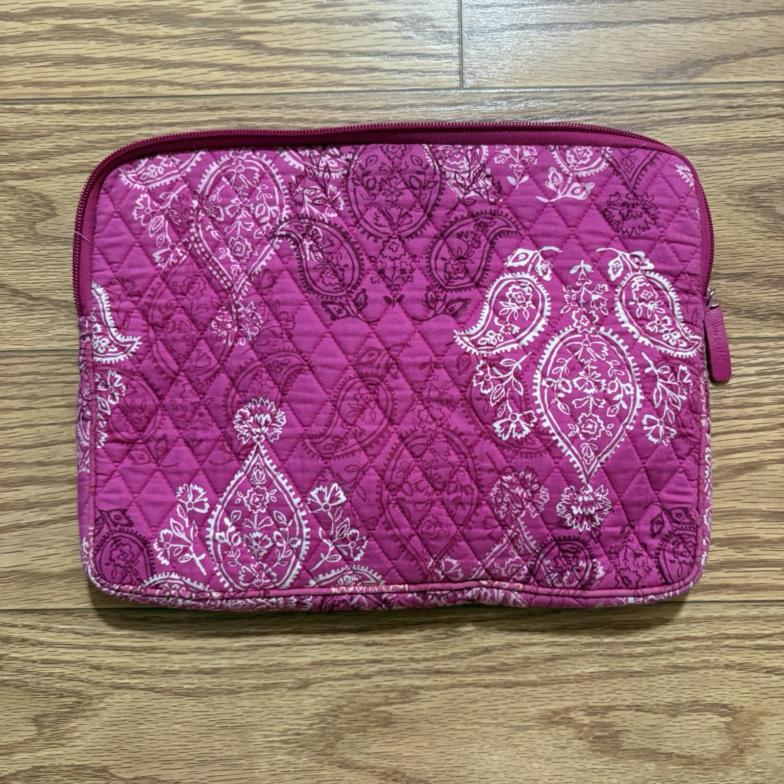 Vera Bradley Stamped Paisley 13"  Tablet Laptop Sleeve Travel Pink