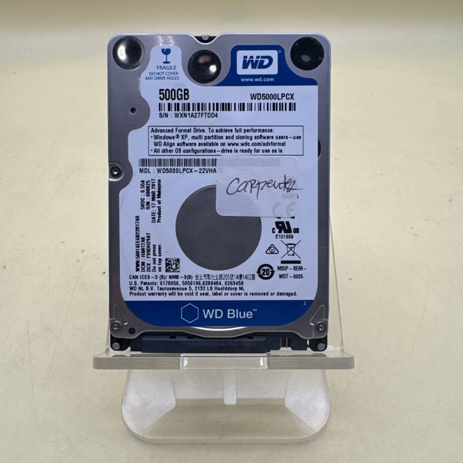 Western Digital 500Gb 5400RPM 2.5" SATA Laptop Hard Drives WD5000LPCX