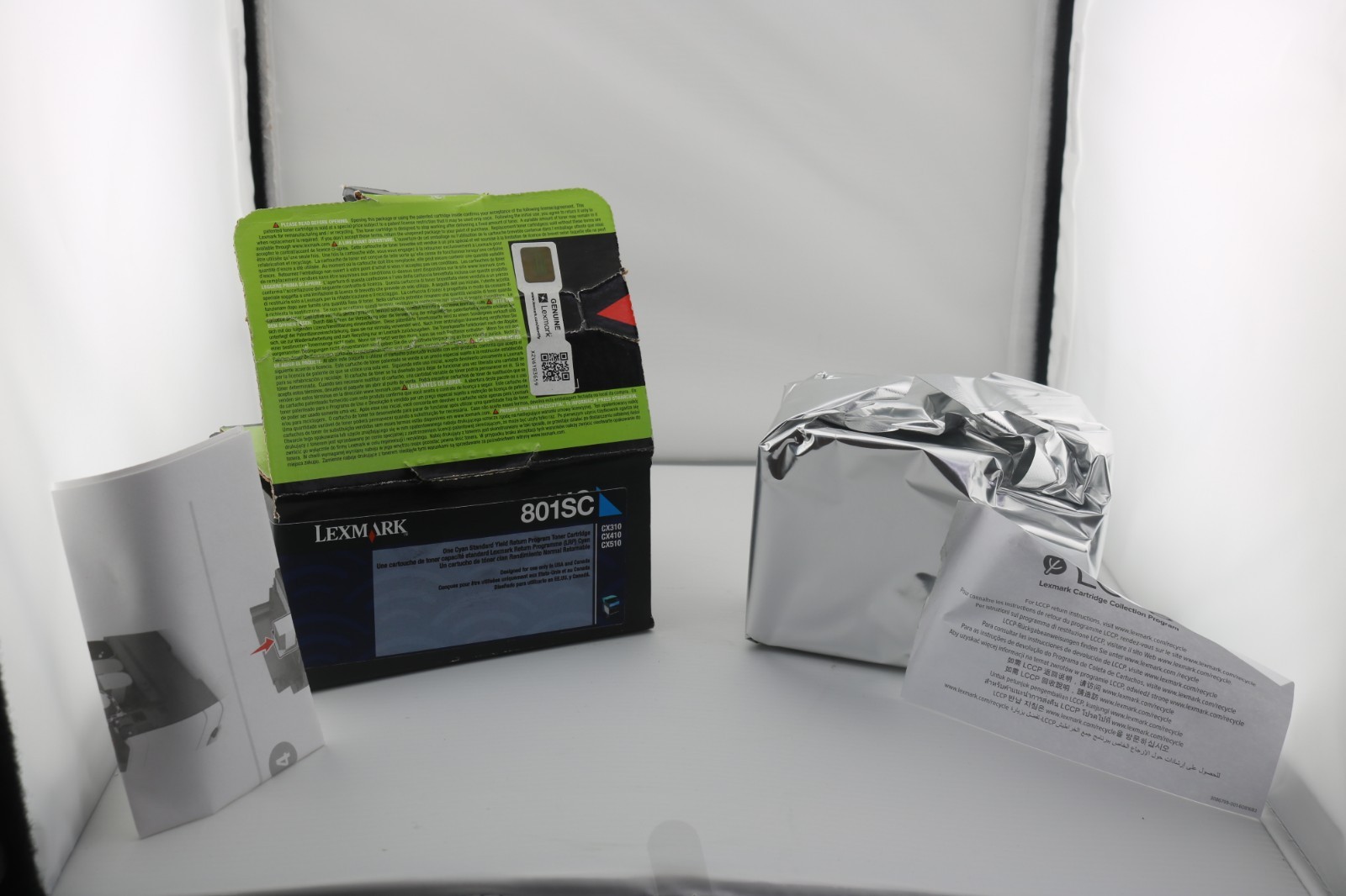NEW Lexmark 801SC Cyan Toner Cartridge  CX310 CX410 CX510 - (Part # 80C1SC0)
