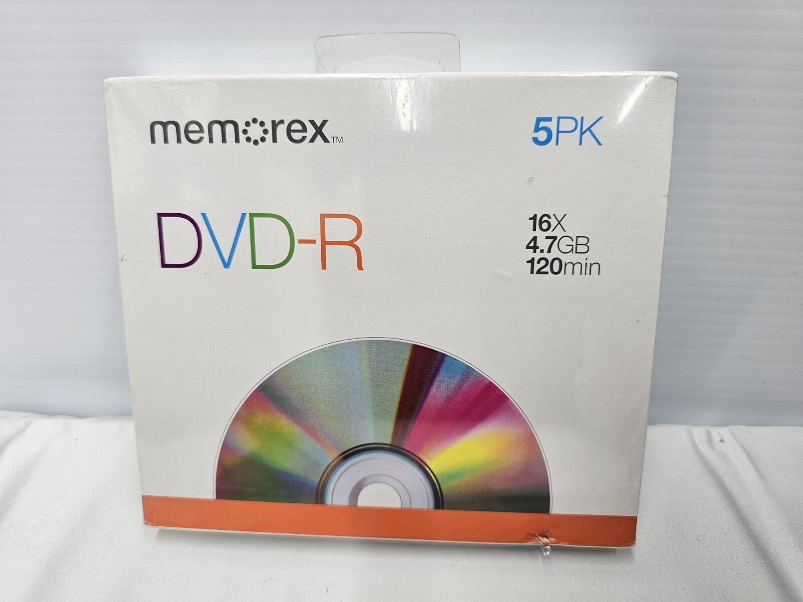 New Genuine Memorex DVD-R Blank Recordable Discs 16X 4.7GB 120Min 5-Pack w/cases