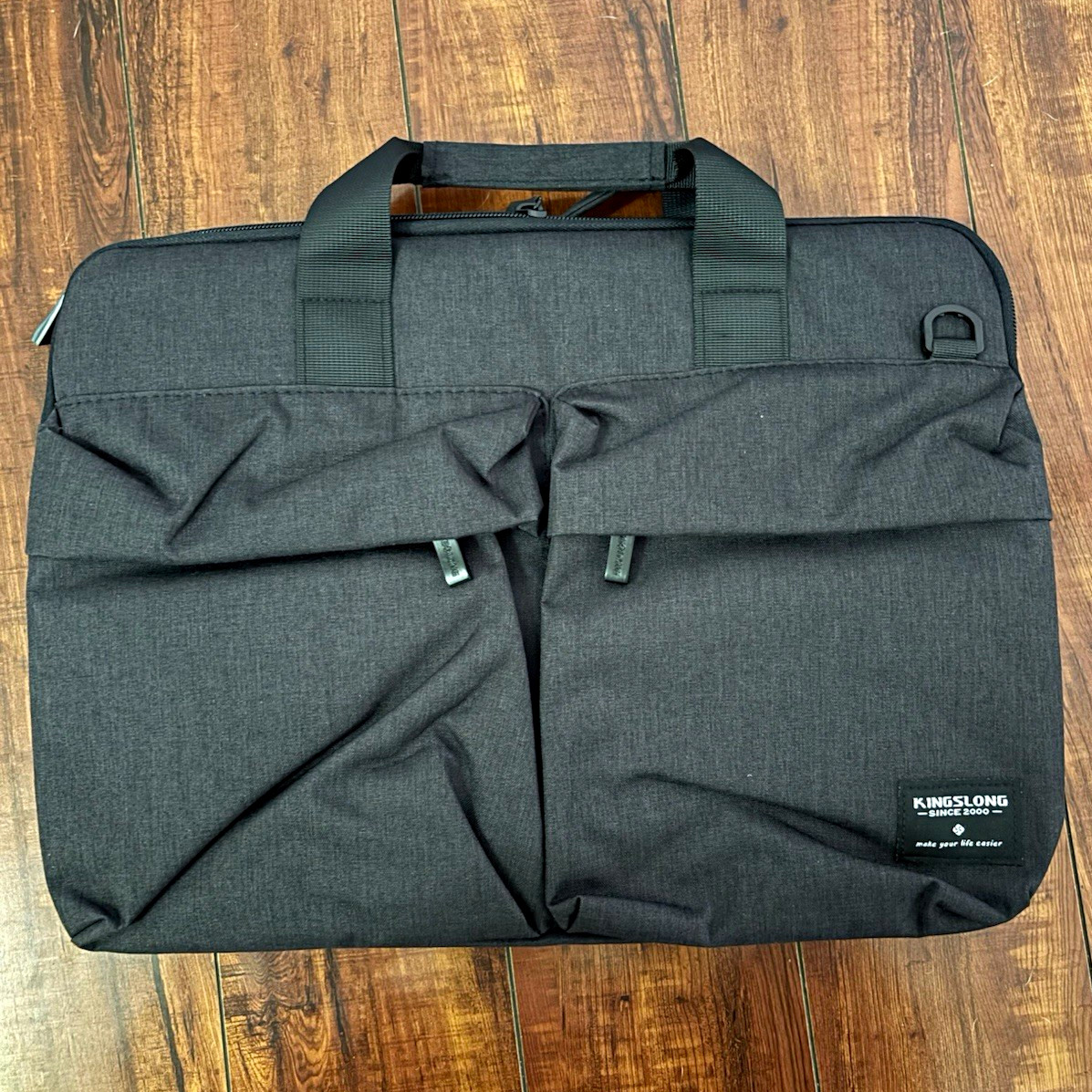 KINGSLONG Padded Gray Polyester Shoulder/Messenger Laptop Bag Case 15.6 in