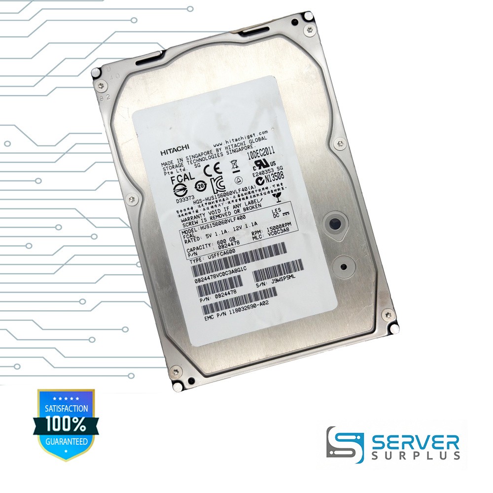 Hitachi HUS156060VLF400 600GB FCAL 15000RPM 3.5 in Enterprise HDD | 0B24478