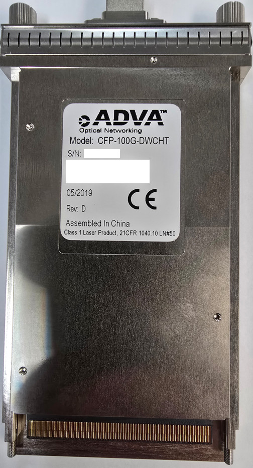 ADVA Branded MRV CFP-100G-DWCHT AC100-M01-140 CFP DCO 100G DWDM COHERENT ADTRAN