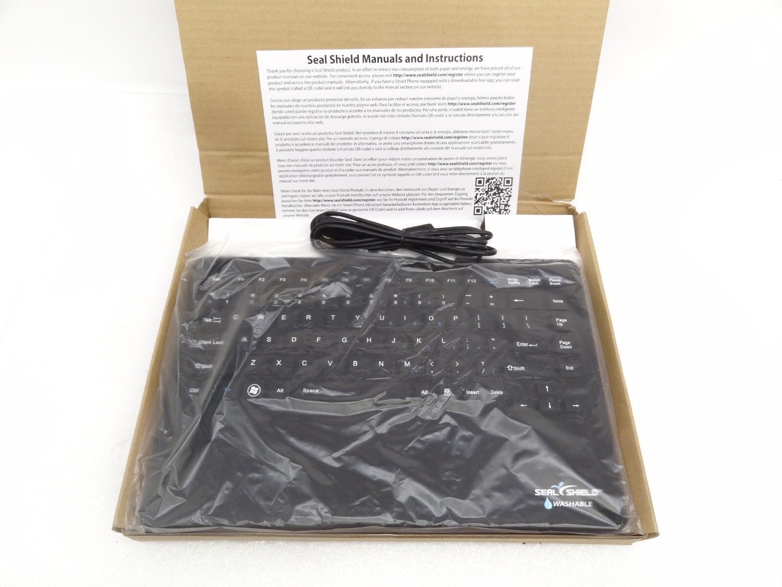 Seal Shield All-in-One Medical Keyboard Wired S86P2 silicone Keyboard Black T9B1