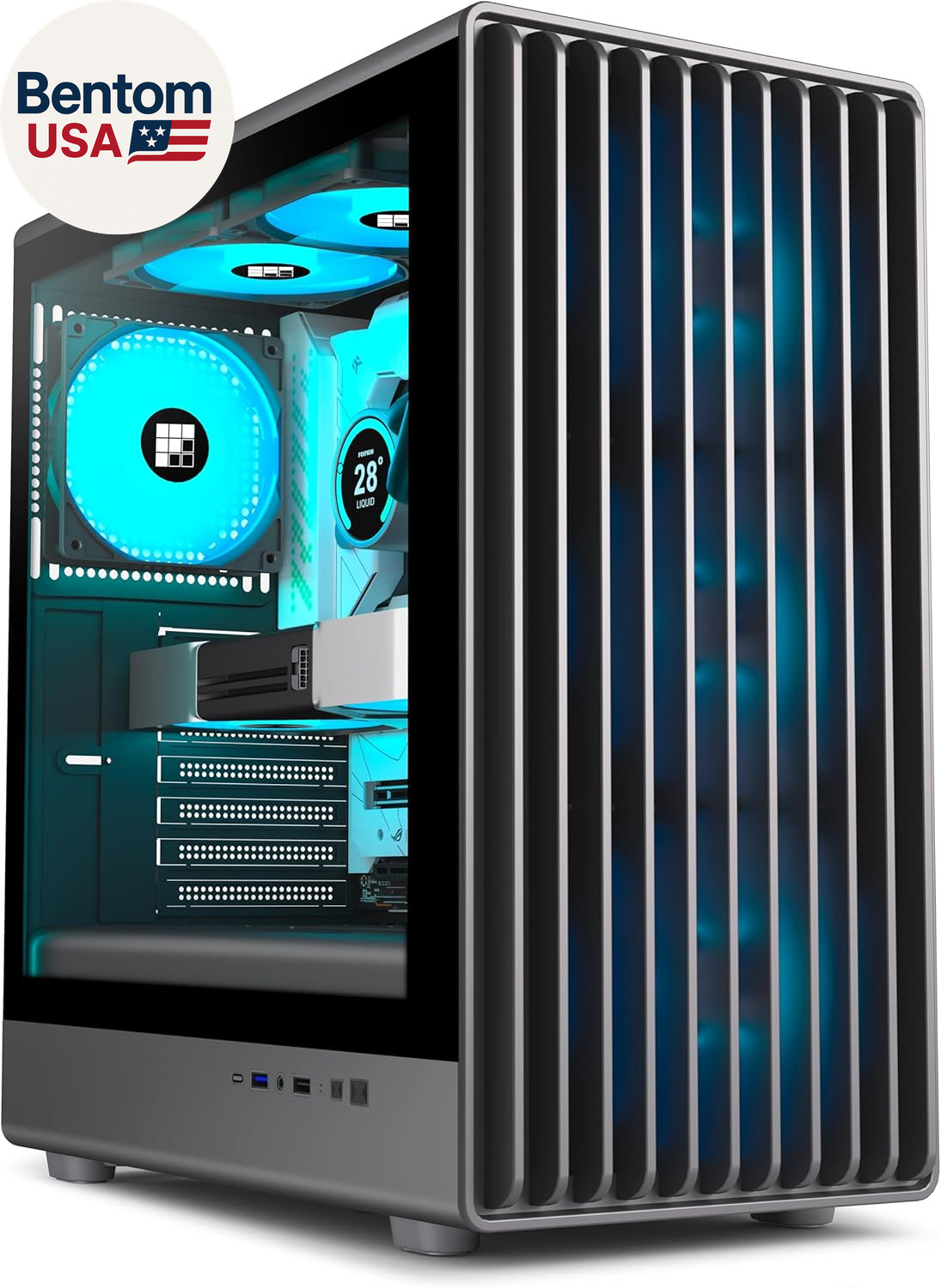 K6 PC Case - Pre-Installed 6 PWM ARGB Fan (3 X 120Mm, 3 X 140Mm), ATX Mid-Tower