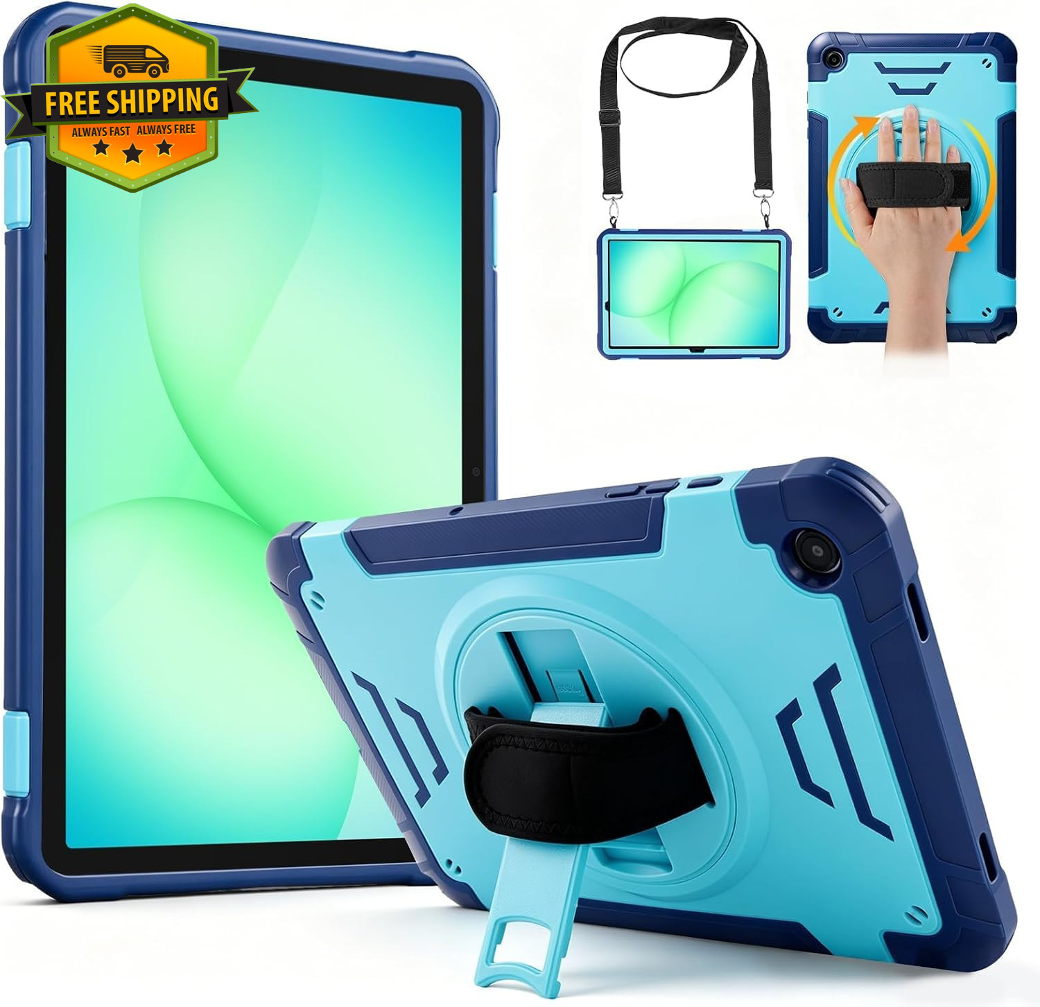 Case for Samsung Galaxy Tab A11 Plus Heavy Duty Rotating Stand Cover Grip