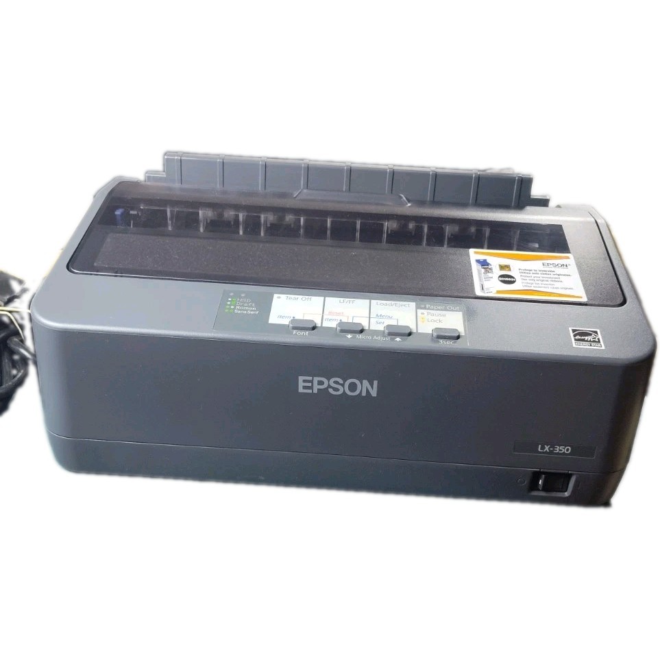 Epson LX-350 9-Pin Dot Matrix Monochrome Impact Printer - Excellent Condition