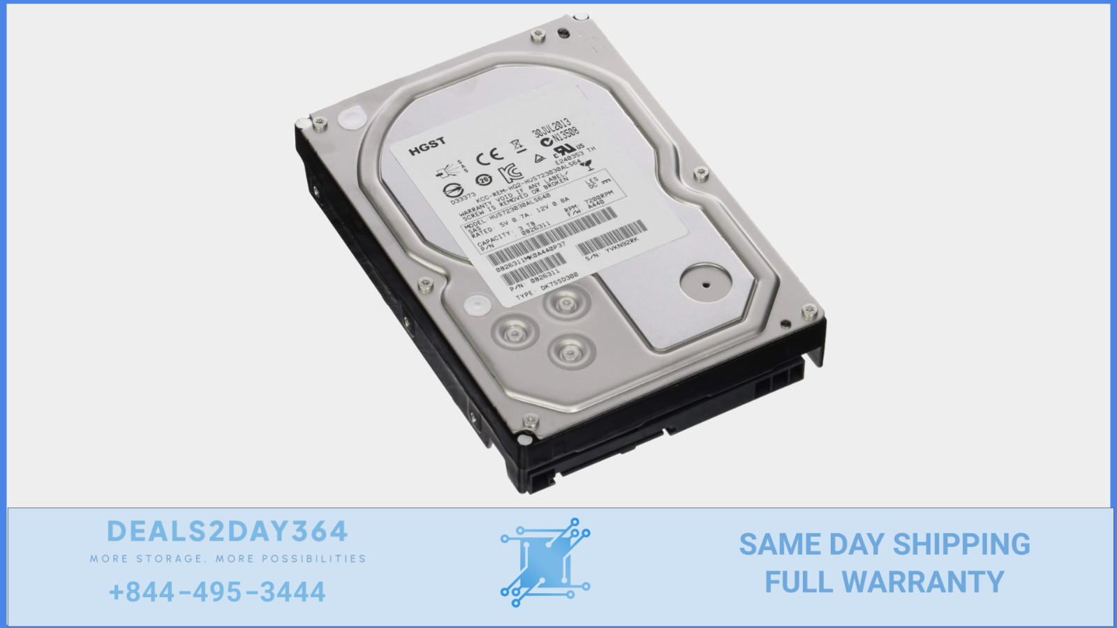 HITACHI HUS723030ALS640 3TB 7.2K LFF 6GBPS SAS 3.5 HDD