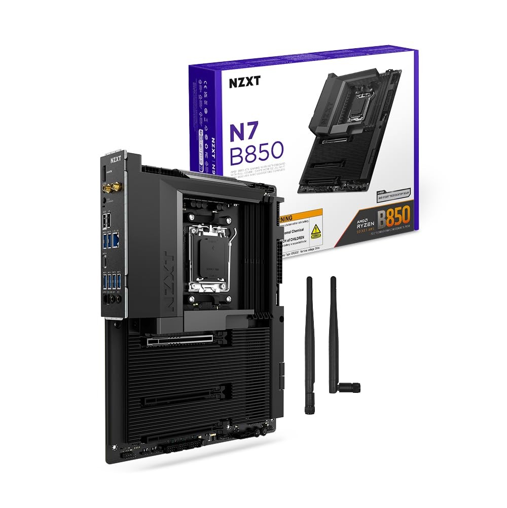 NZXT N7 B850 - AMD AM5 ATX Gaming Motherboard for Ryzen Black