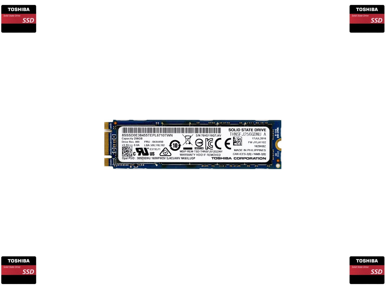 Toshiba THNSFJ256GDNU - 256GB M.2 2280 SATA III 6Gbps SSD - [THNSF J256GDNU A]