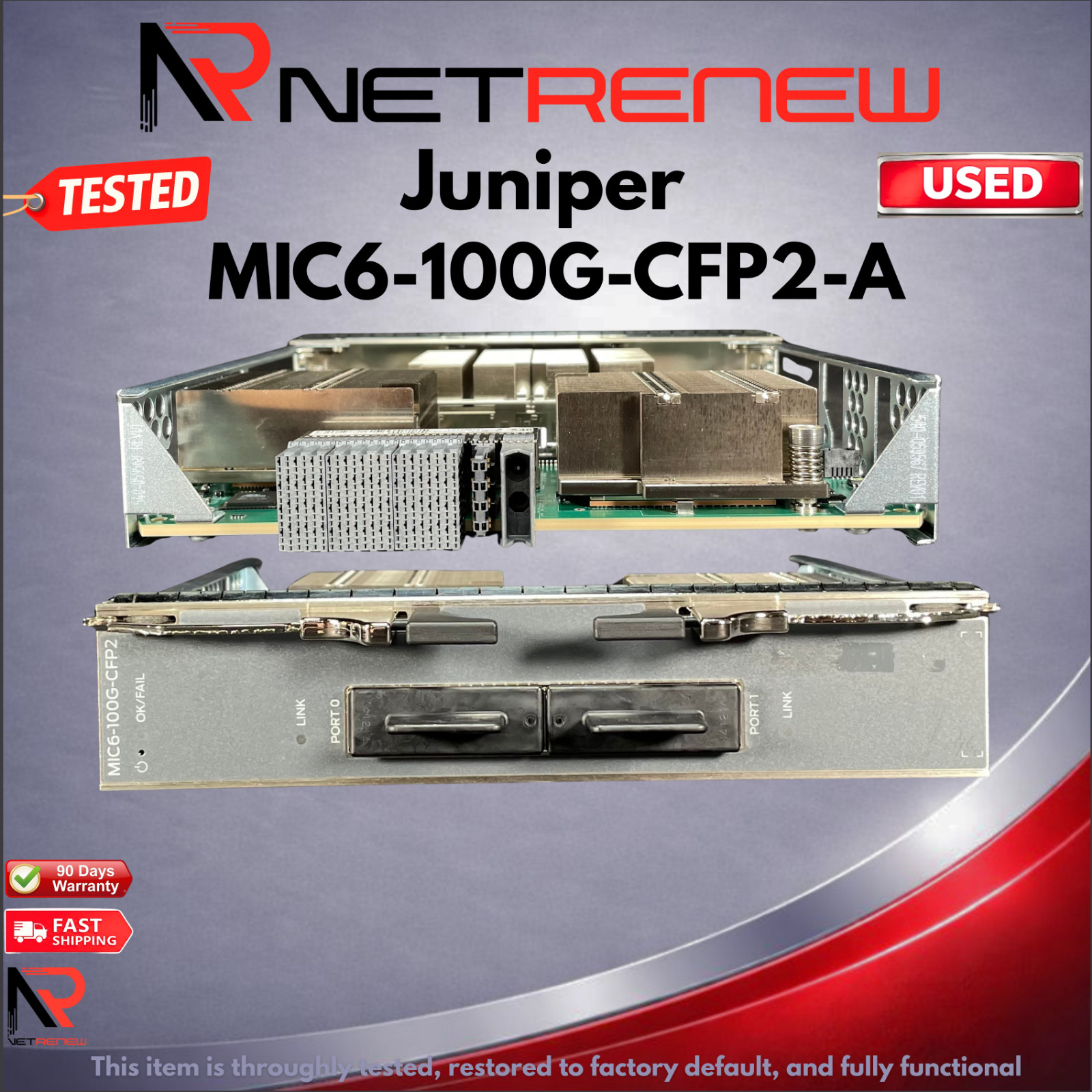 Juniper MIC6-100G-CFP2-A 2x100G CFP2 OTN MIC Ethernet